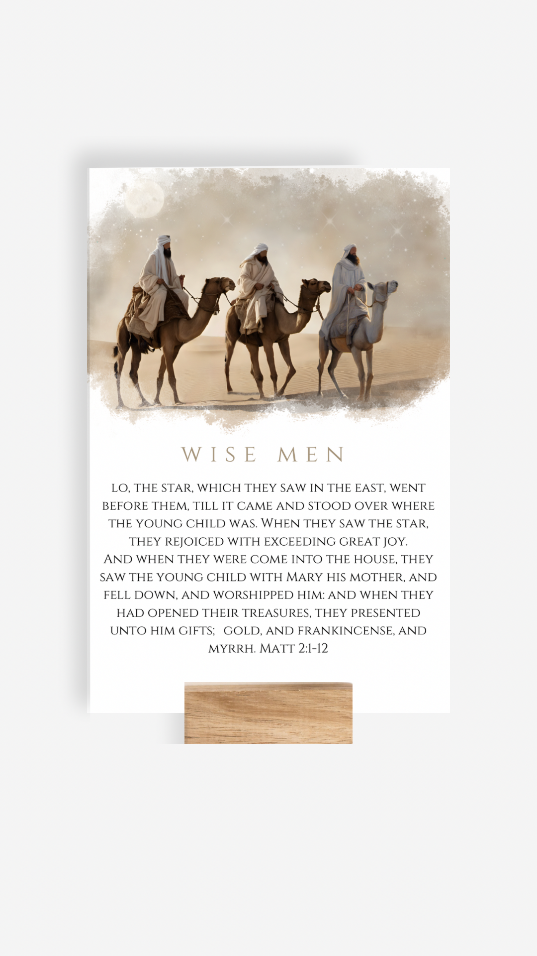 Nativity Scene Cards & Wood Block