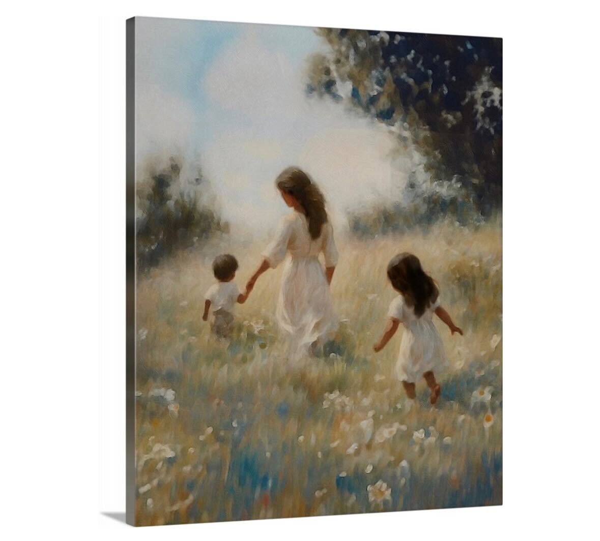Mommy and Me, 2 Black Hair - Canvas