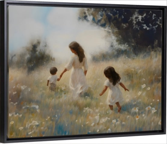 Mommy and Me, 2 Black Hair - Canvas