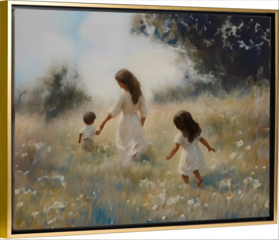 Mommy and Me, 2 Black Hair - Canvas