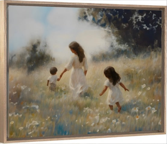 Mommy and Me, 2 Black Hair - Canvas