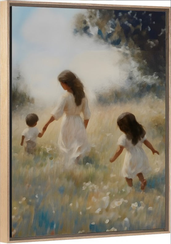 Mommy and Me, 2 Black Hair - Canvas