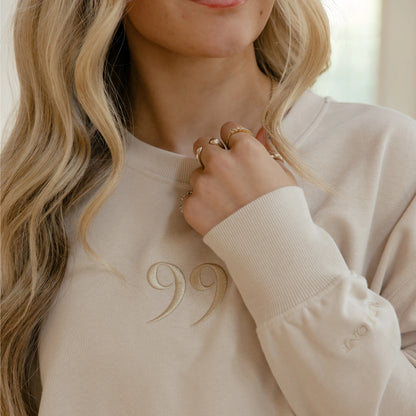 "99" Oversized Crew-Neck Sweatshirt