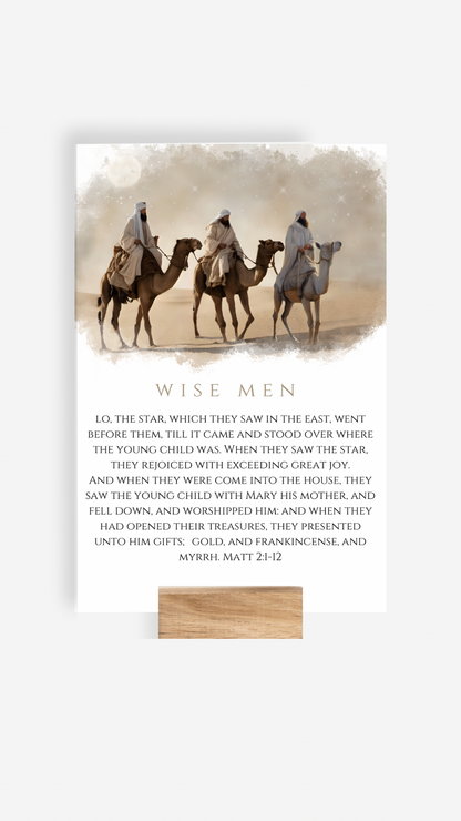 Nativity Scene Cards & Wood Block