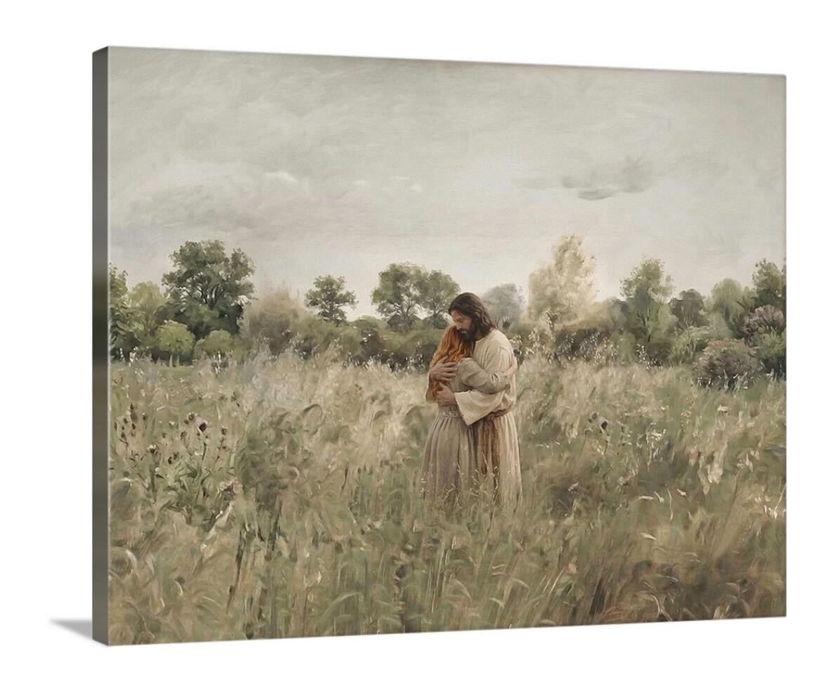 His Embrace - Red Hair Girl - Canvas
