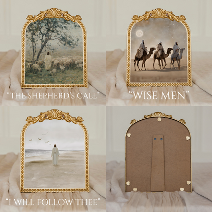 Medium Vintage Floral Gold Frame -  9.5x11