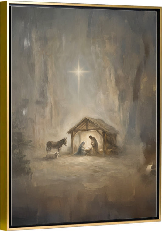 At the Manger - Canvas