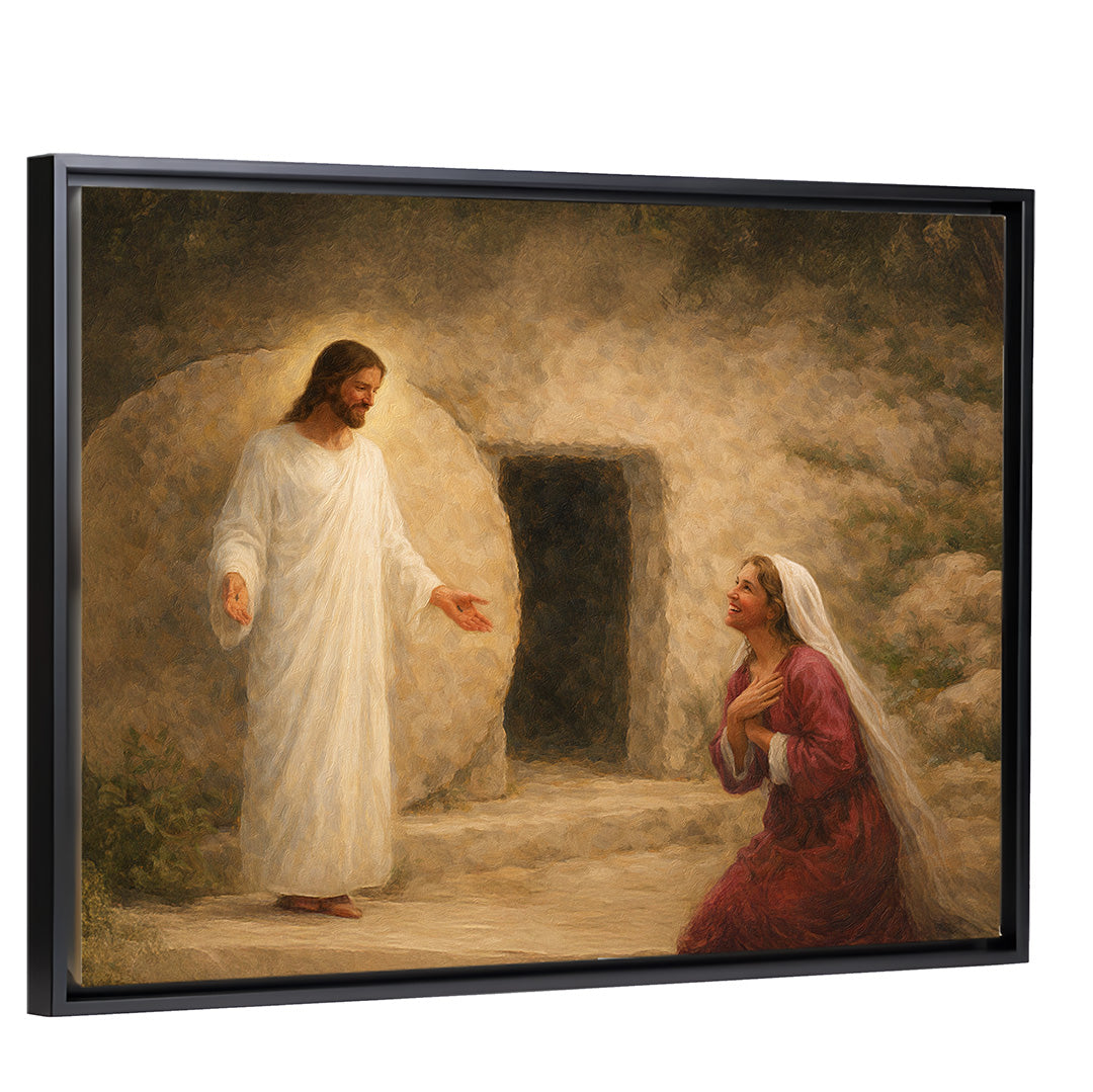 At The Tomb - Black Framed Canvas