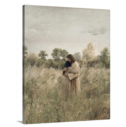 His Embrace - Black Hair Girl - Canvas