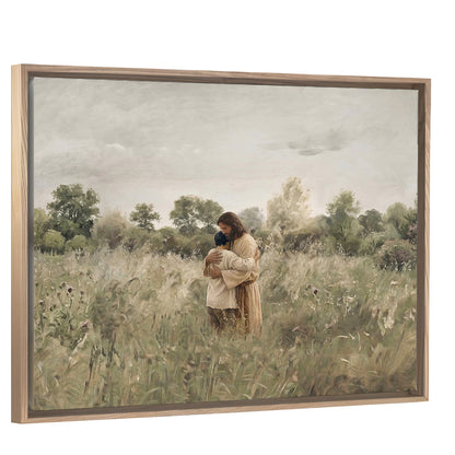 His Embrace - Black Hair Boy - Canvas