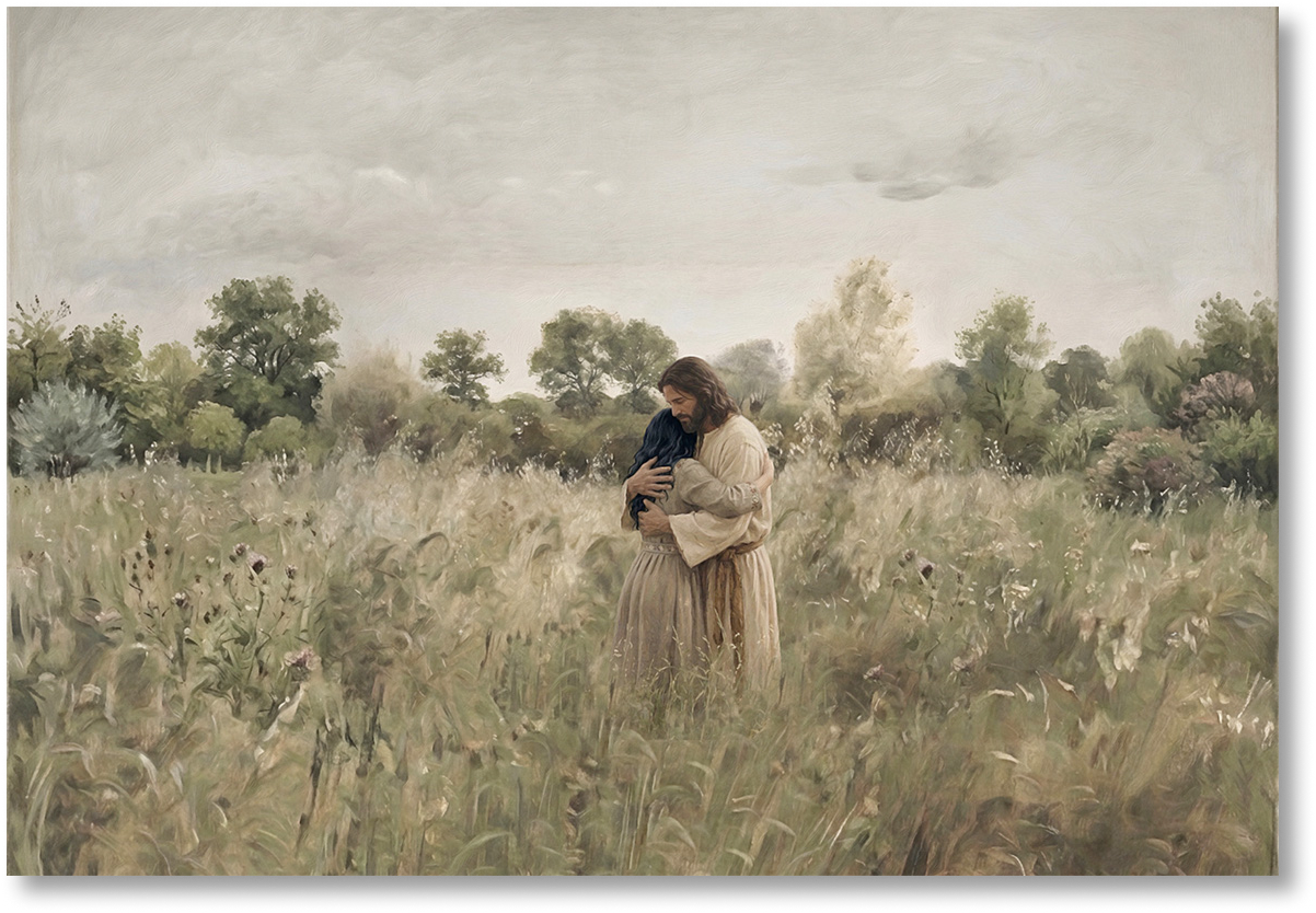 His Embrace - Black Hair Girl - Print