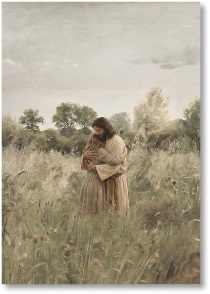 His Embrace - Brown Hair Girl - Print
