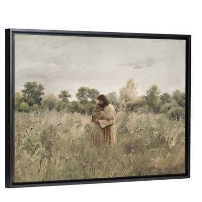 His Embrace - Brown Hair Girl - Canvas