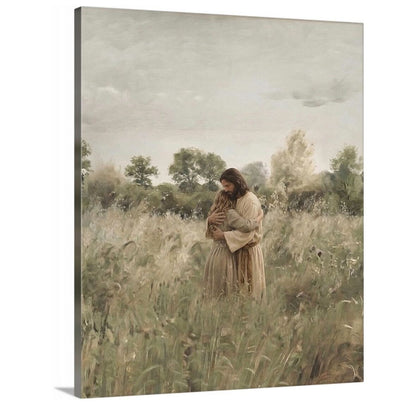 His Embrace - Brown Hair Girl - Canvas