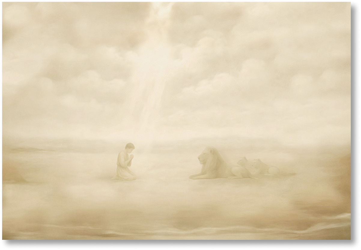 Daniel and the Lions Den Horizontal Print