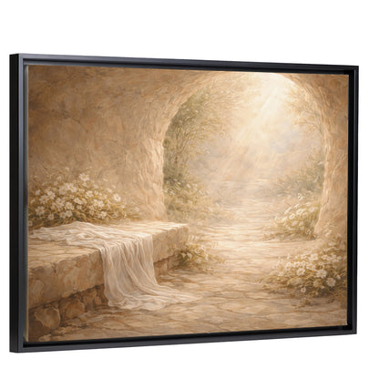 He Lives - Black Framed Horizontal Canvas