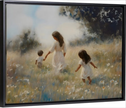 Mommy and Me, 2 Black Hair - Canvas