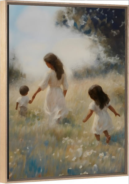 Mommy and Me, 2 Black Hair - Canvas