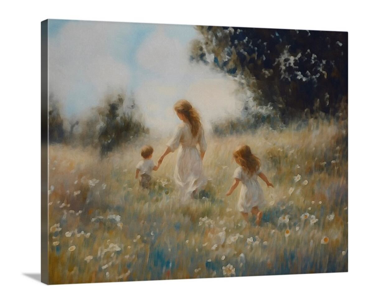 Mommy and Me, 2 Brunettes - Canvas
