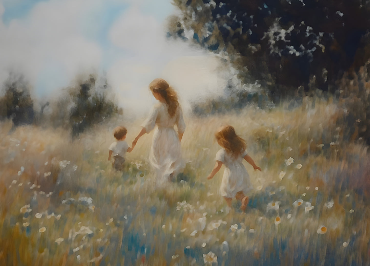 Mommy and Me, 2 Brunettes - Canvas