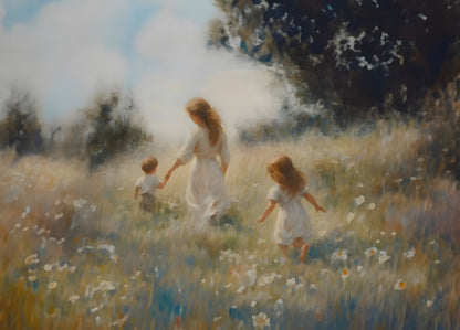 Mommy and Me, 2 Brunettes - Canvas