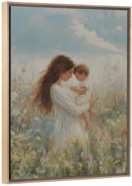 Mommy and Me, Brunette Hair - Canvas