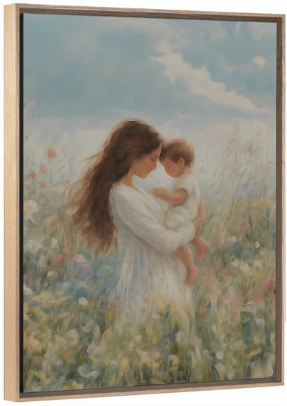 Mommy and Me, Brunette Hair - Canvas