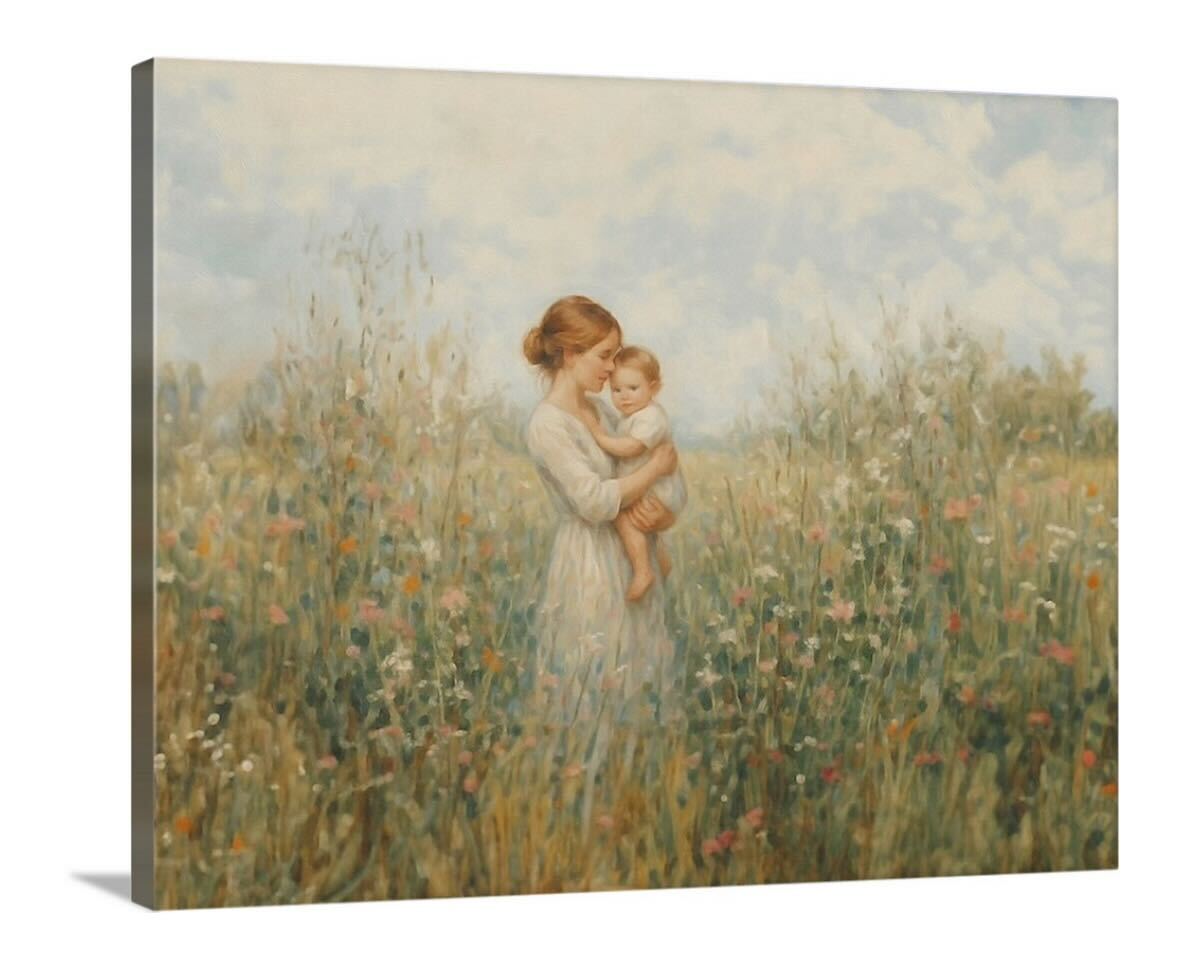 Mommy and Me, Light Brown Hair - Canvas