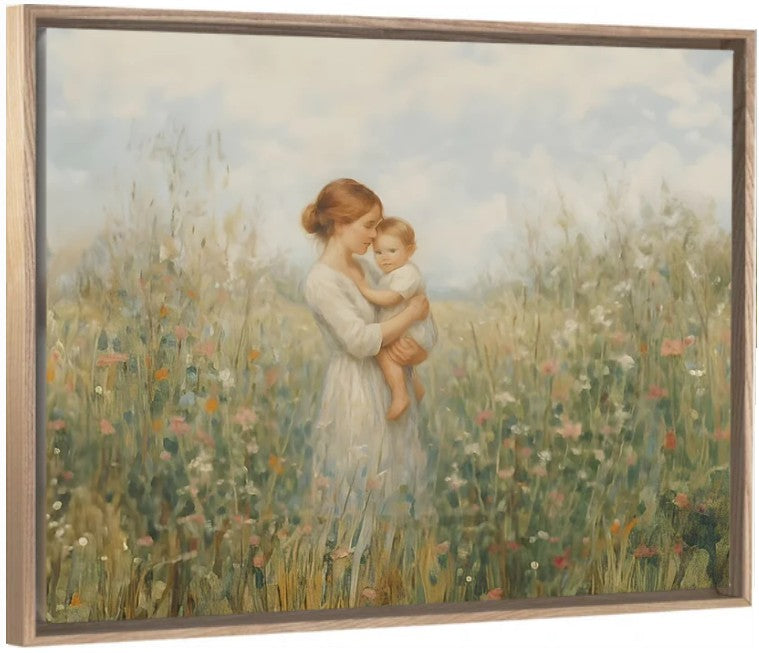 Mommy and Me, Light Brown Hair - Canvas