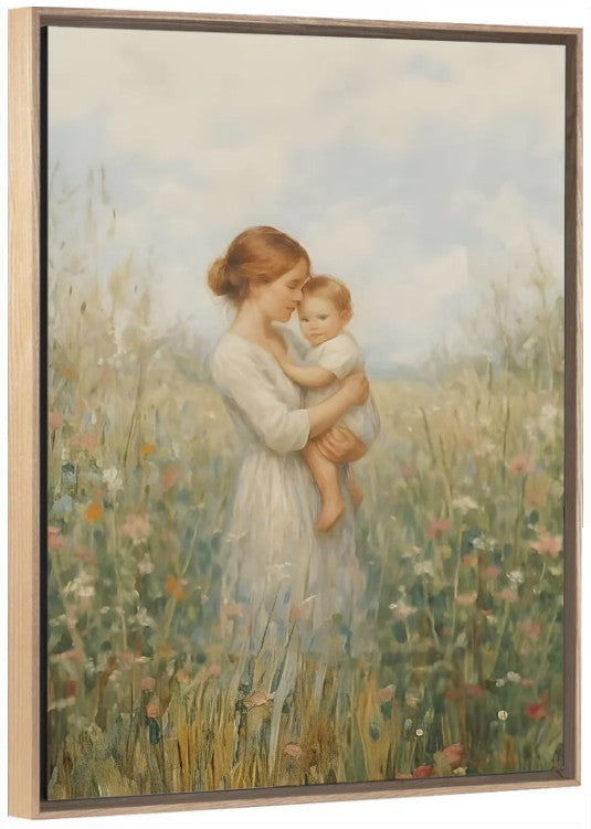 Mommy and Me, Light Brown Hair - Canvas