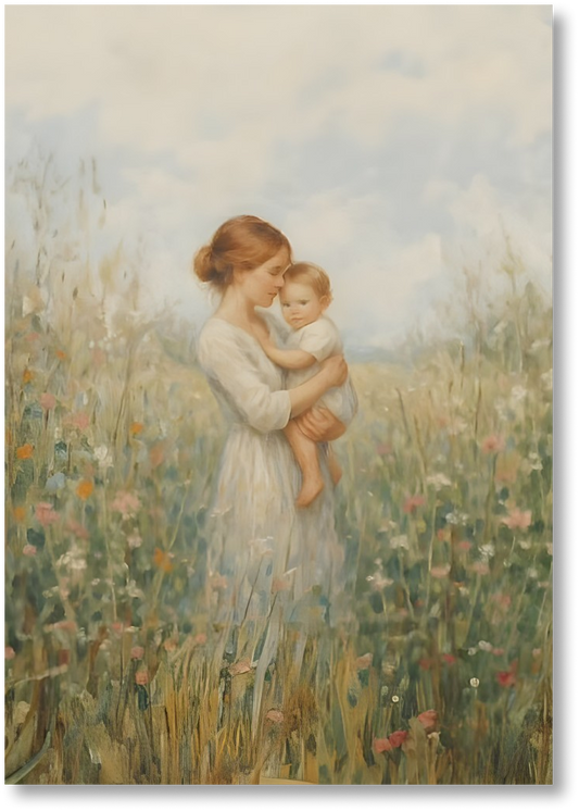 Mommy and Me, Light Brown Hair - Print