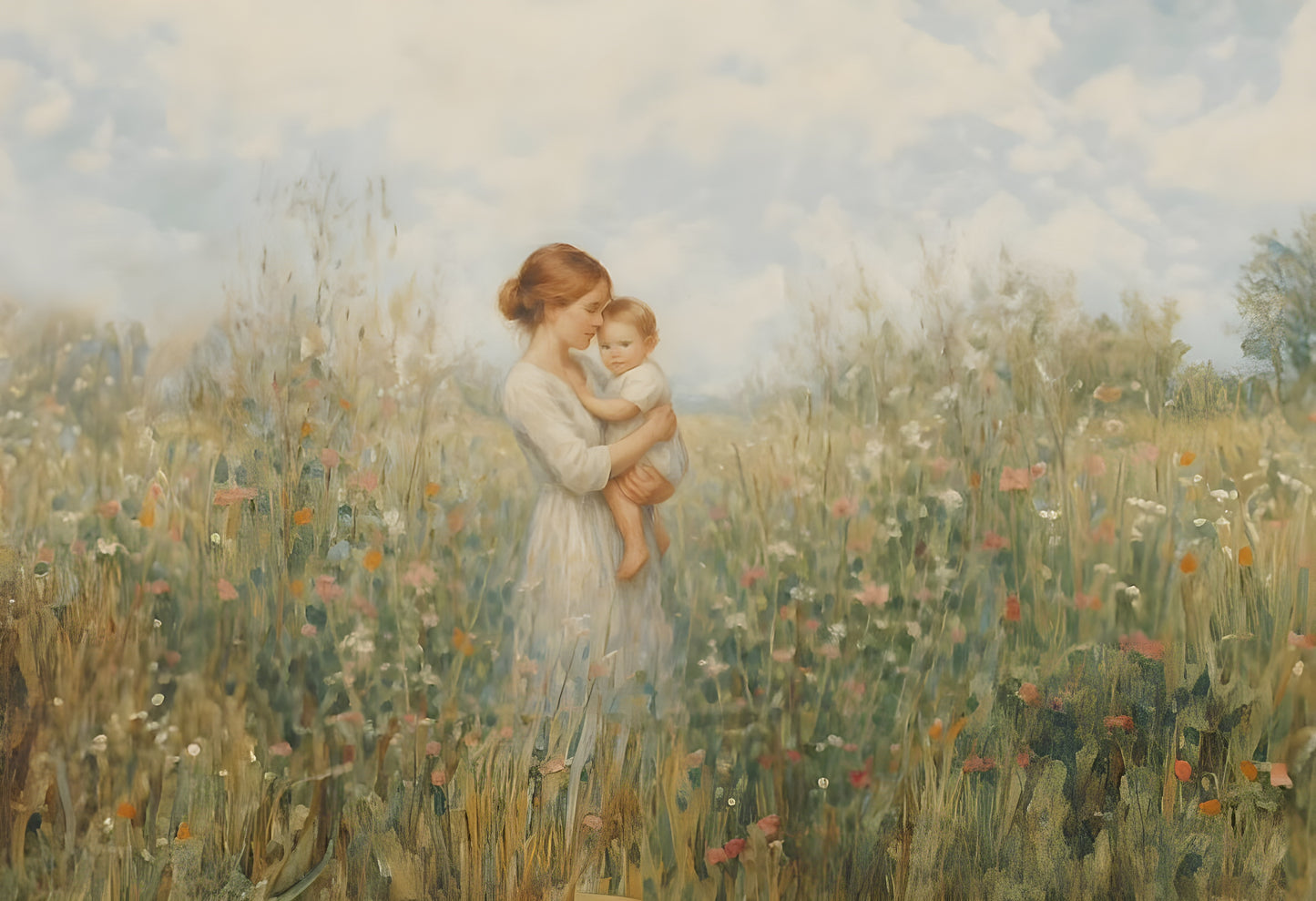 Mommy and Me, Light Brown Hair - Canvas
