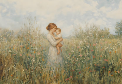 Mommy and Me, Light Brown Hair - Canvas