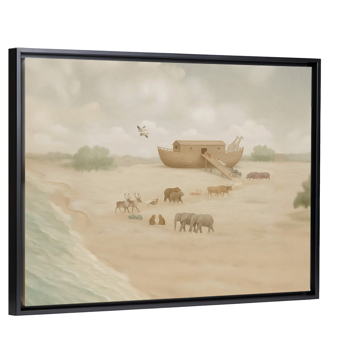 Noah's Ark Canvas with Black Wood Frame