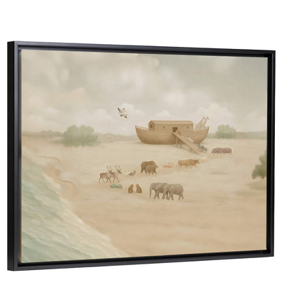 Noah's Ark Canvas with Black Wood Frame