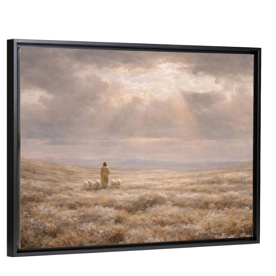 Open Heavens - Framed Canvas Black