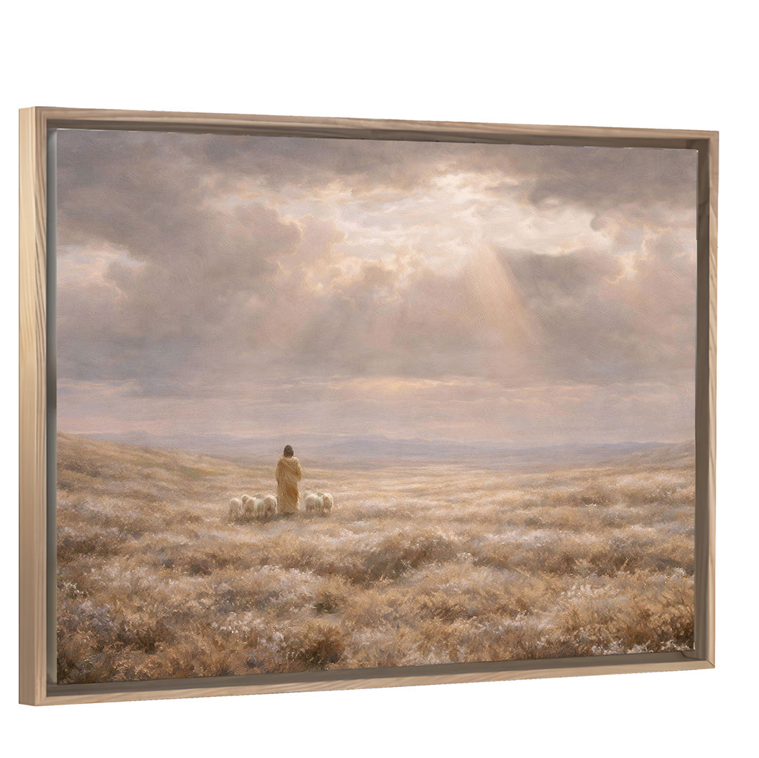 Open Heavens - Framed Canvas Light Wood