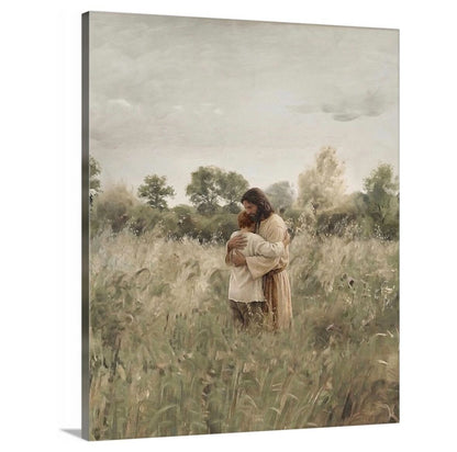 His Embrace - Red Hair Boy - Canvas
