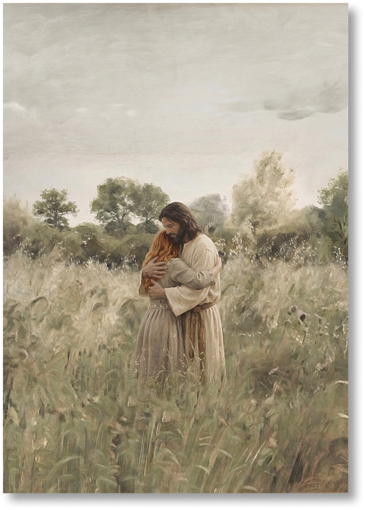 His Embrace - Red Hair Girl - Print