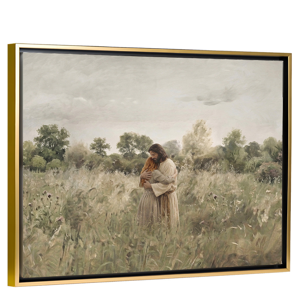 His Embrace - Red Hair Girl - Canvas