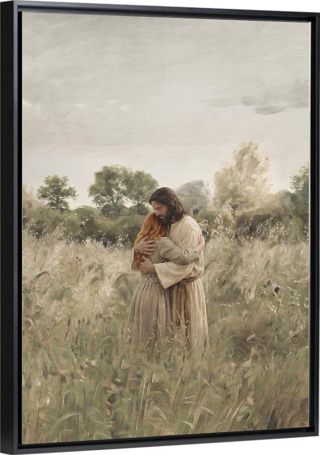 His Embrace - Red Hair Girl - Canvas