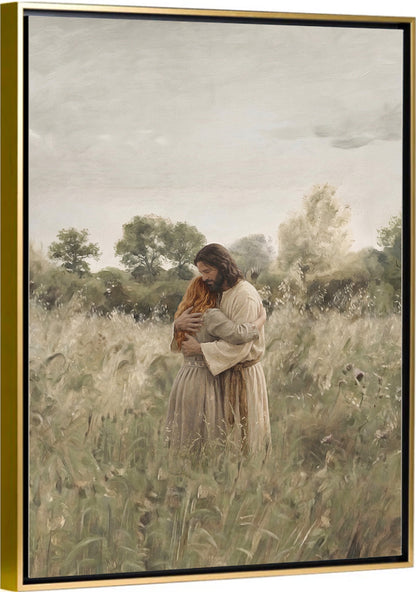 His Embrace - Red Hair Girl - Canvas