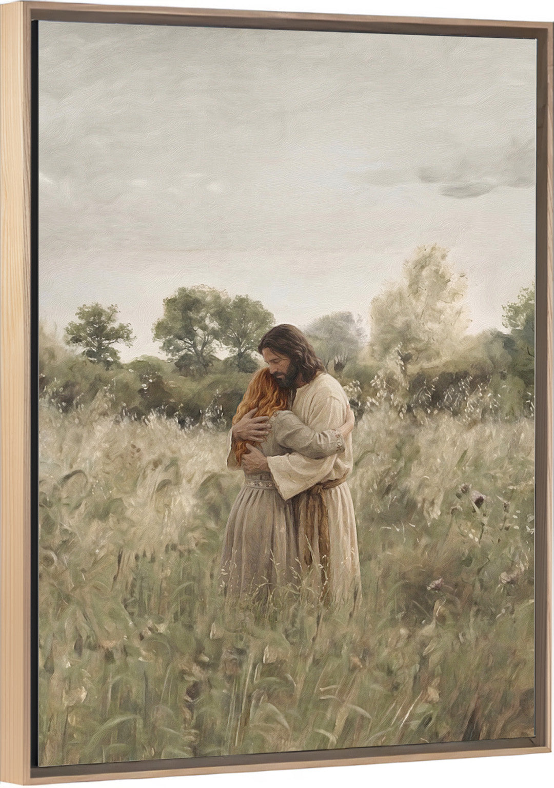 His Embrace - Red Hair Girl - Canvas