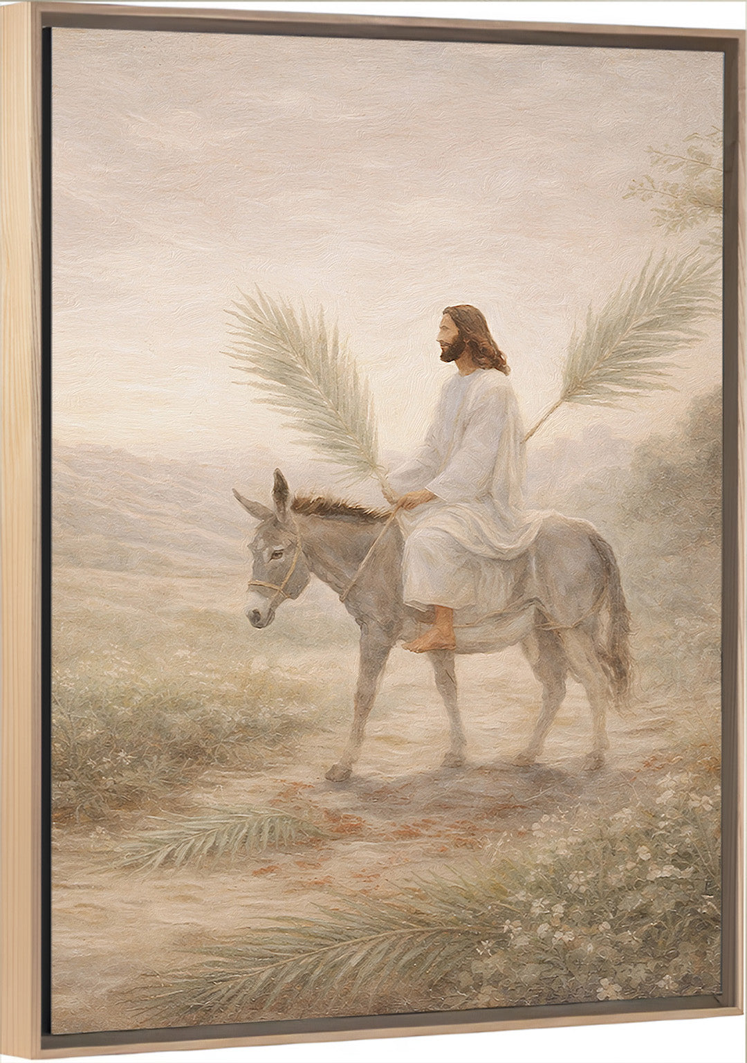 The Humble King - Light Wood Framed Vertictal Canvas