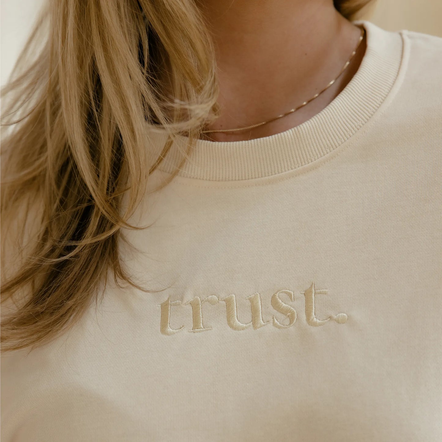 "Trust" Oversized Crew-Neck Sweatshirt